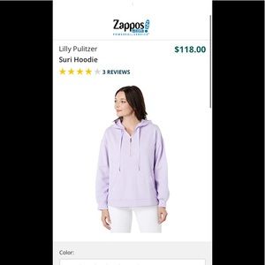Lilly Pulitzer Siri hoodie lavender! Like new condition